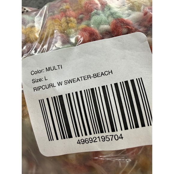 Rip Curl Colorful Striped Knit Mock Neck Sweater Size Large - Picture 9 of 9